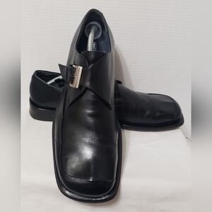 Bruno Magli Black Leather Monk Strap Shoes Size 12 M
